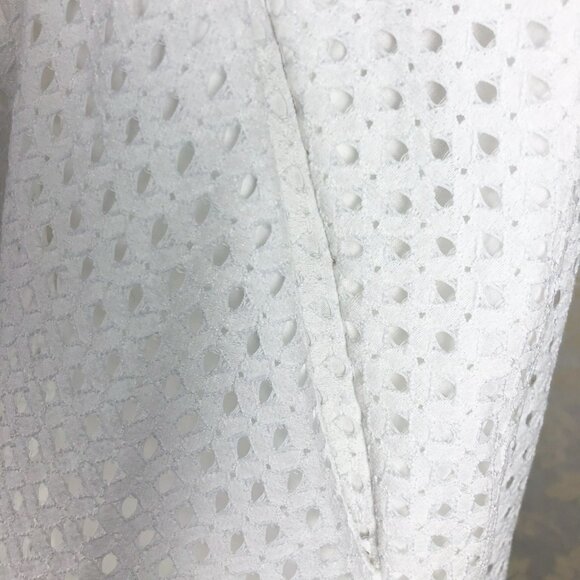 Alfred Sung white eyelet above the knee A line cotton lined tennis flared skirt - Picture 3 of 7